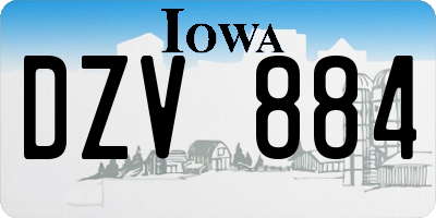 IA license plate DZV884