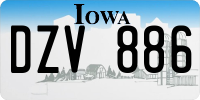 IA license plate DZV886
