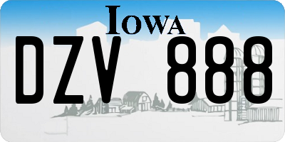IA license plate DZV888