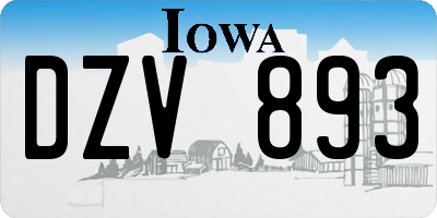 IA license plate DZV893