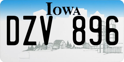 IA license plate DZV896
