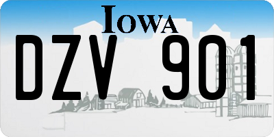 IA license plate DZV901