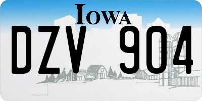 IA license plate DZV904