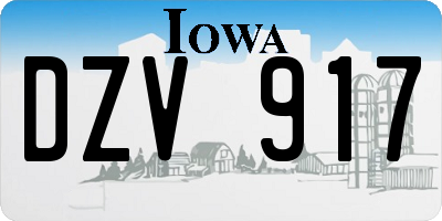 IA license plate DZV917