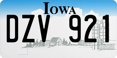 IA license plate DZV921