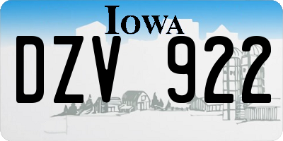IA license plate DZV922