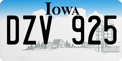 IA license plate DZV925
