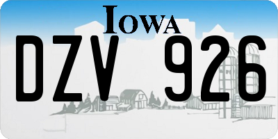 IA license plate DZV926