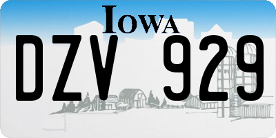 IA license plate DZV929