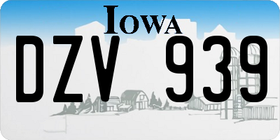 IA license plate DZV939