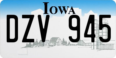 IA license plate DZV945