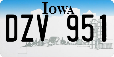 IA license plate DZV951