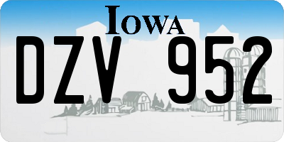 IA license plate DZV952