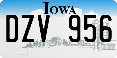 IA license plate DZV956