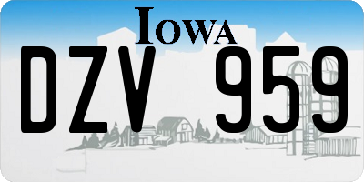 IA license plate DZV959