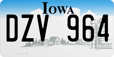 IA license plate DZV964