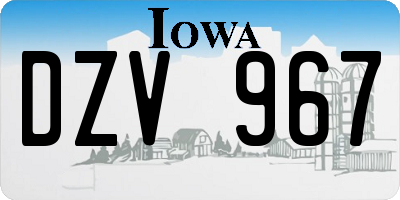 IA license plate DZV967
