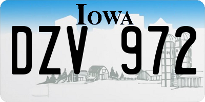 IA license plate DZV972