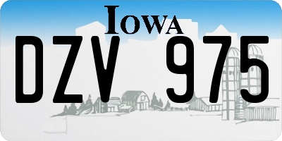 IA license plate DZV975