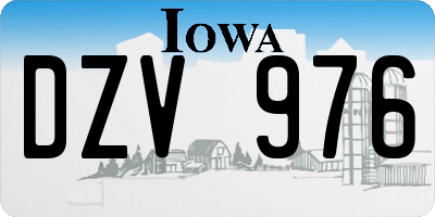 IA license plate DZV976