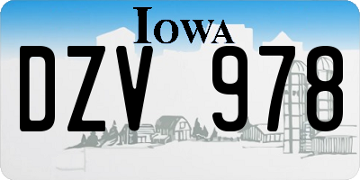 IA license plate DZV978