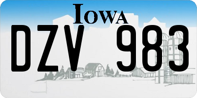 IA license plate DZV983
