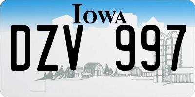 IA license plate DZV997