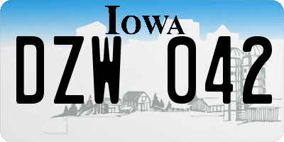 IA license plate DZW042