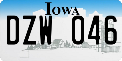 IA license plate DZW046