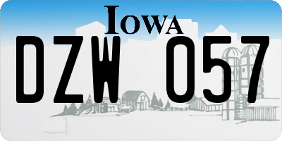 IA license plate DZW057