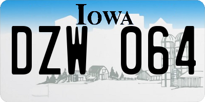 IA license plate DZW064
