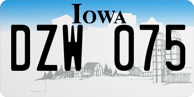 IA license plate DZW075