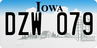 IA license plate DZW079