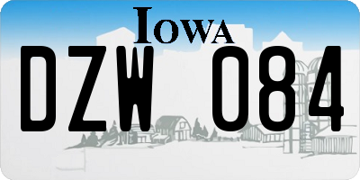 IA license plate DZW084