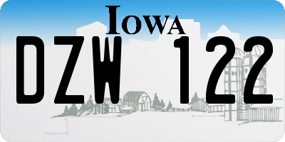 IA license plate DZW122