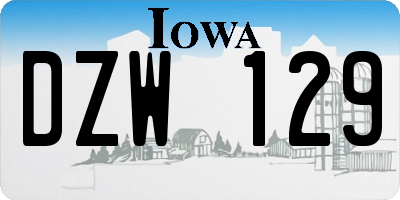 IA license plate DZW129