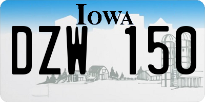 IA license plate DZW150