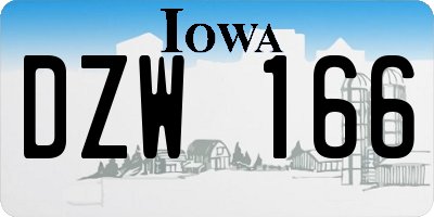 IA license plate DZW166
