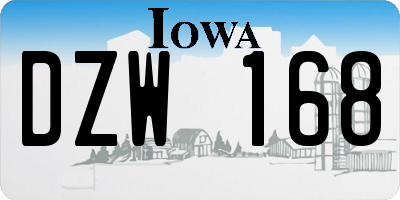 IA license plate DZW168