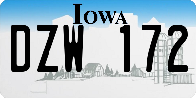 IA license plate DZW172