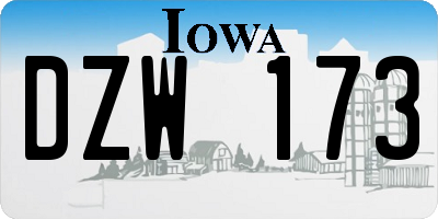 IA license plate DZW173