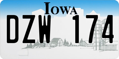 IA license plate DZW174