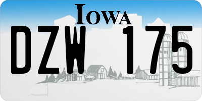 IA license plate DZW175