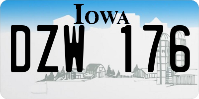 IA license plate DZW176