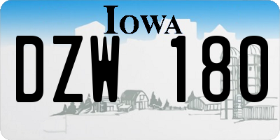 IA license plate DZW180