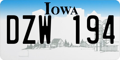 IA license plate DZW194