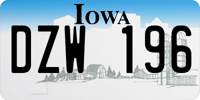 IA license plate DZW196