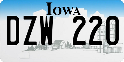IA license plate DZW220