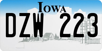 IA license plate DZW223