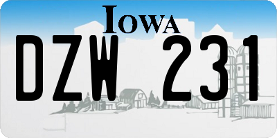 IA license plate DZW231